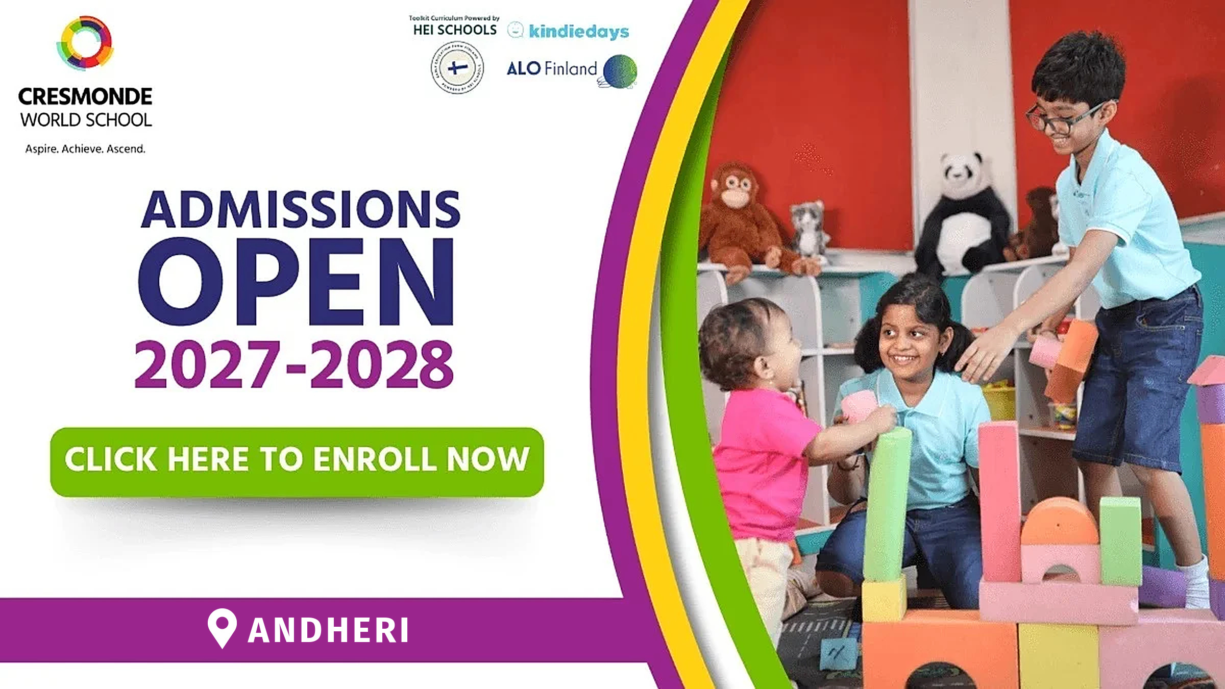 Cresmonde World School — Admissions open 2027–2028, Andheri. Click here to enroll now.